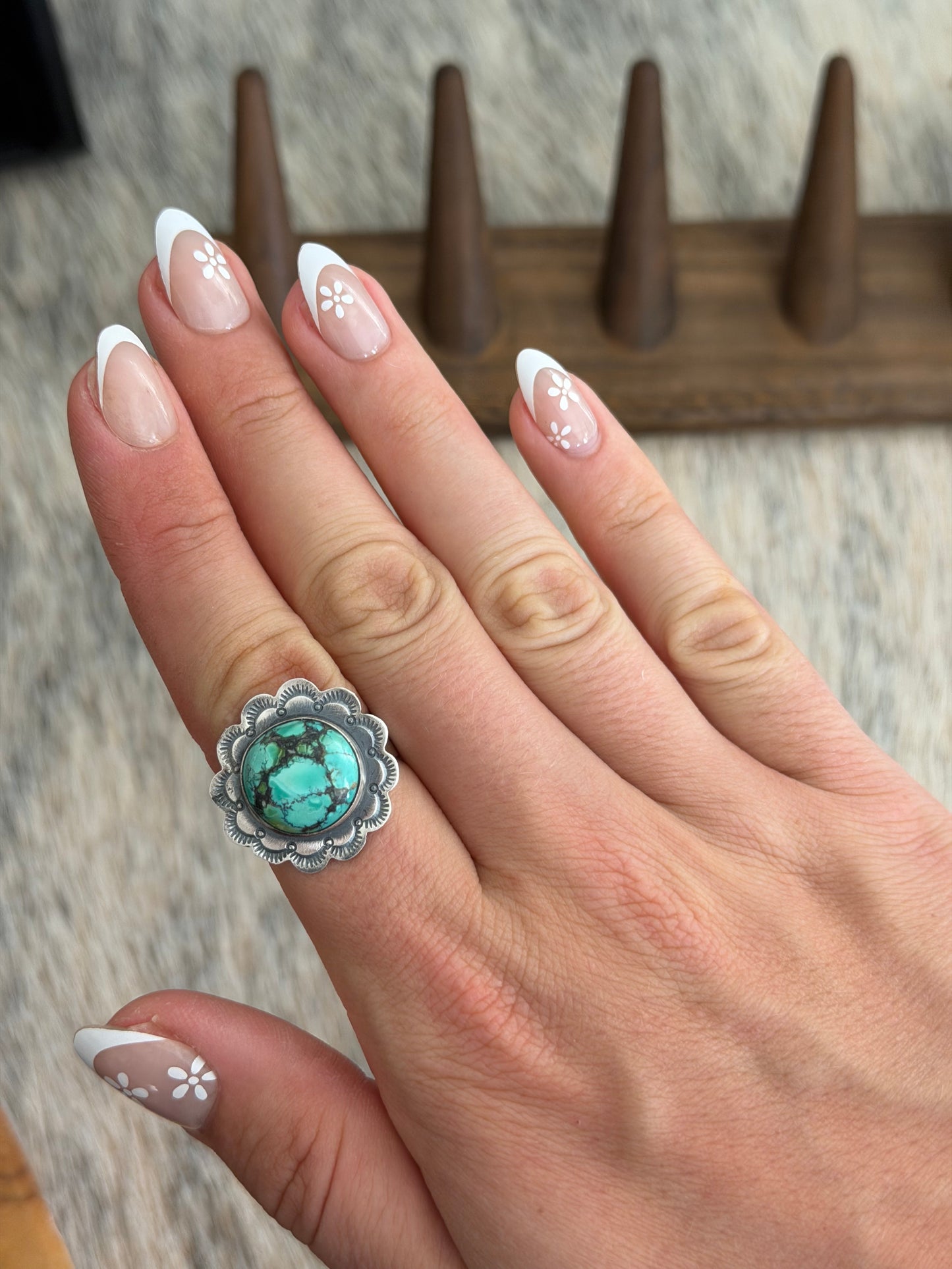 Adjustable Royston Turquoise Ring