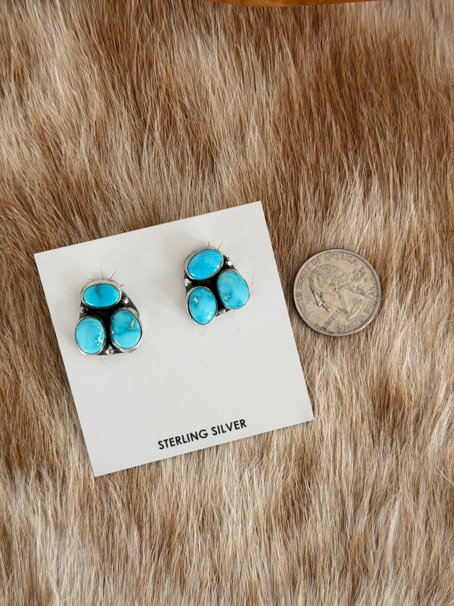 Turquoise Cluster Earrings