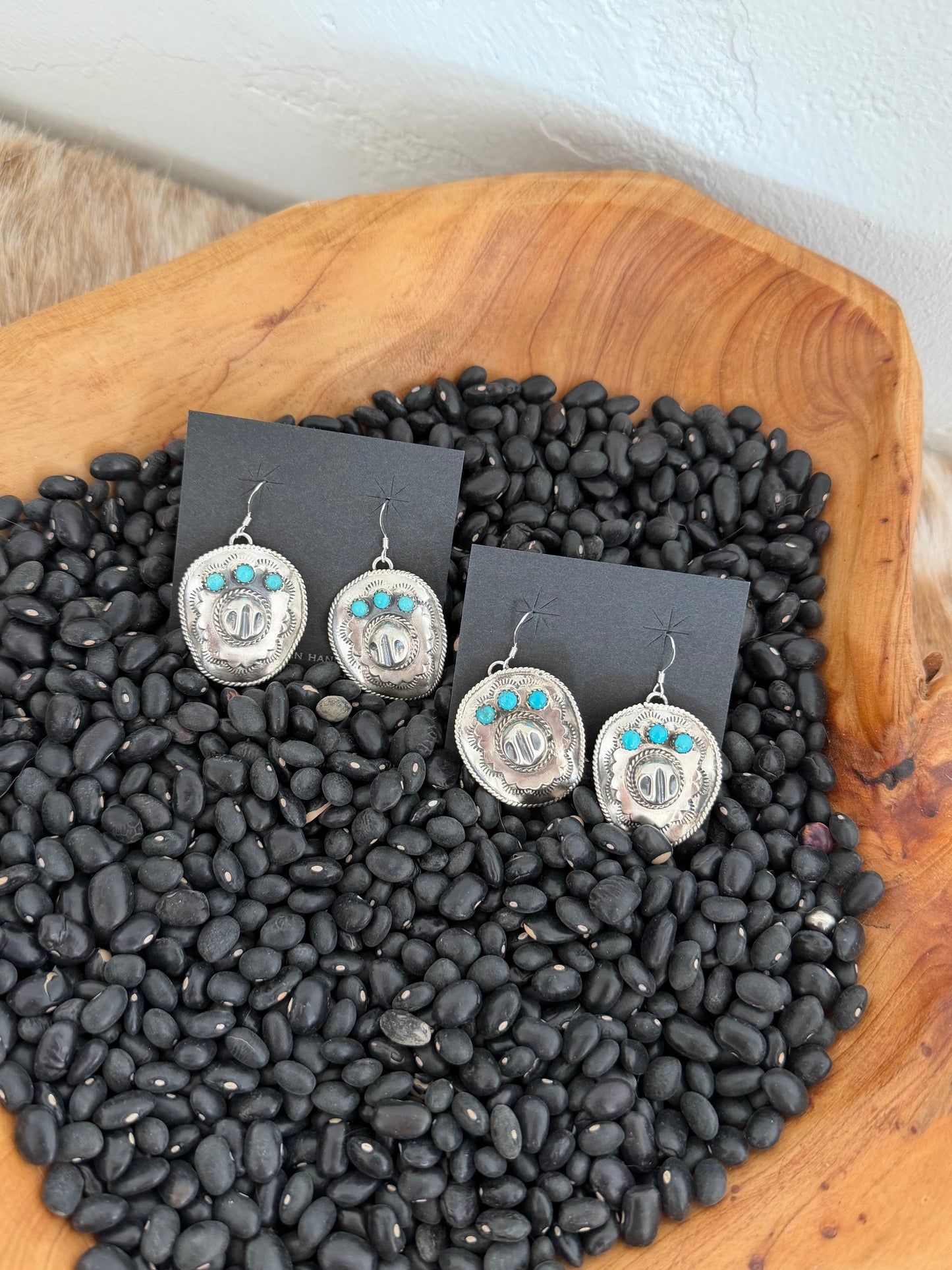 Kingman Turquoise Cowboy Hat Earrings