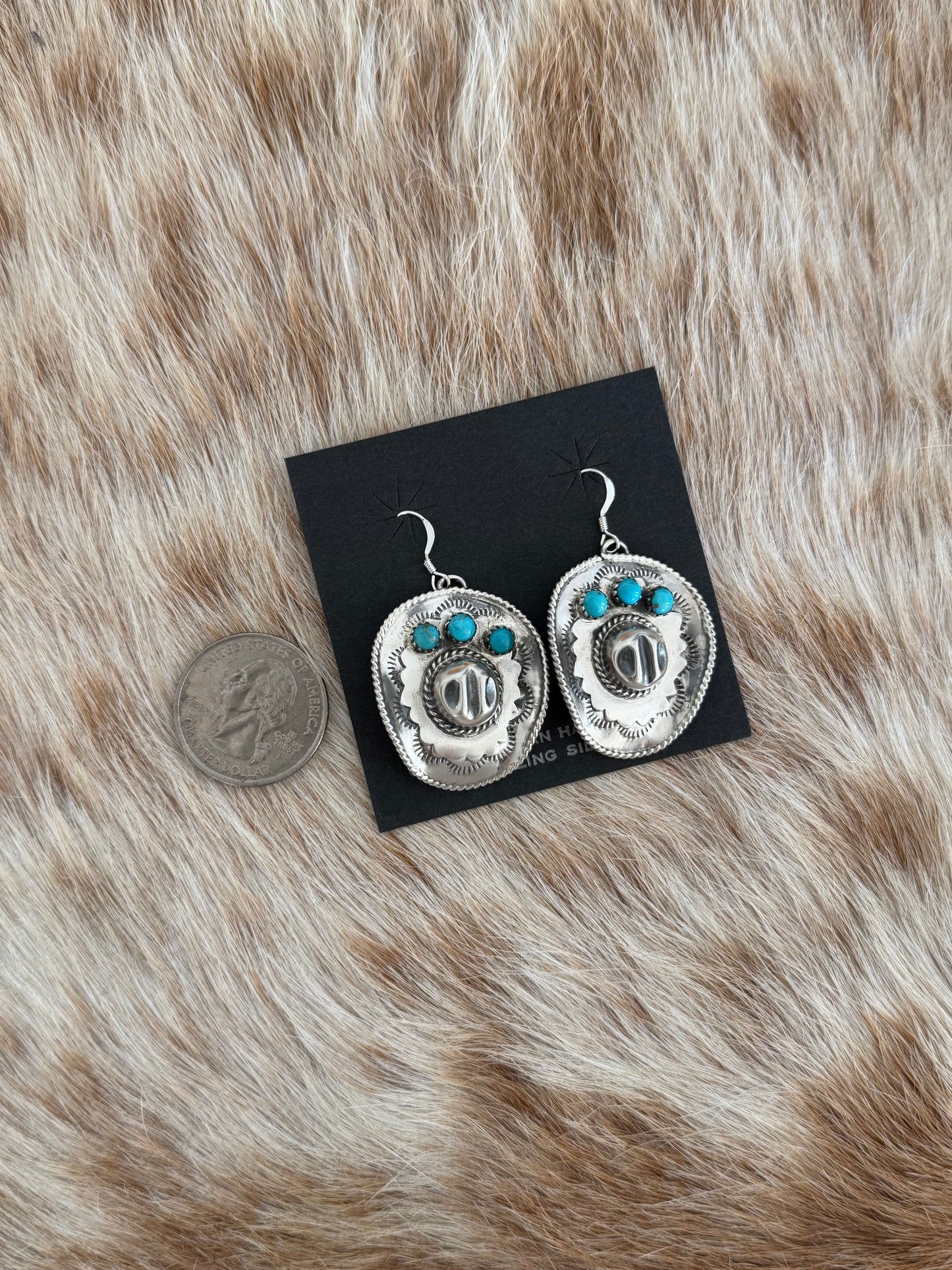 Kingman Turquoise Cowboy Hat Earrings