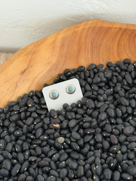 Kingman Turquoise Concho Earrings