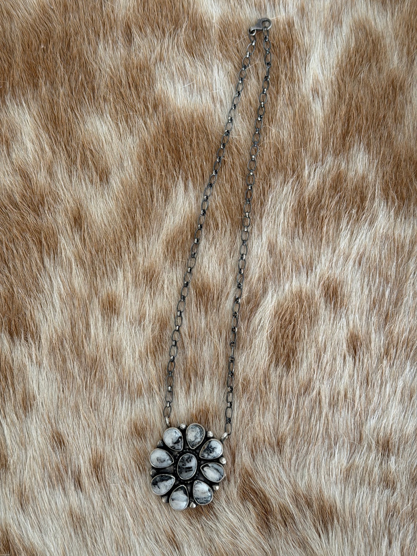 White Buffalo Cluster Necklace