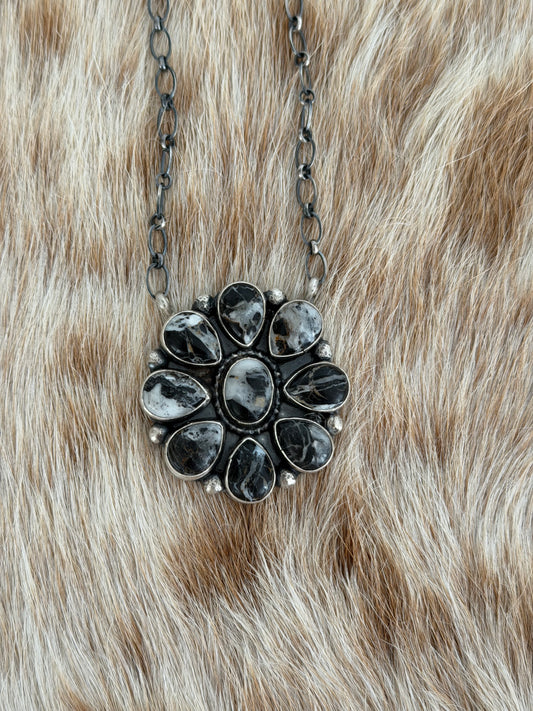 White Buffalo Cluster Necklace