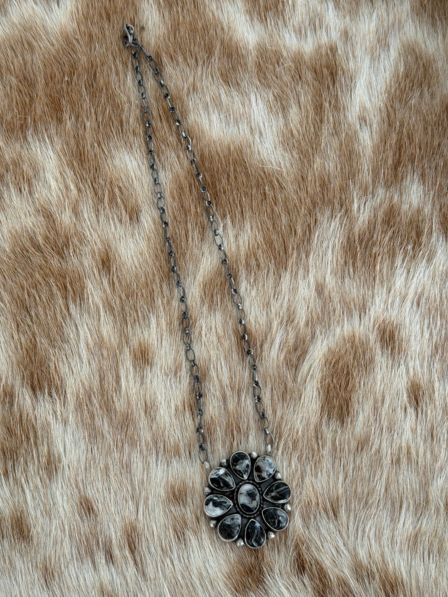 White Buffalo Cluster Necklace