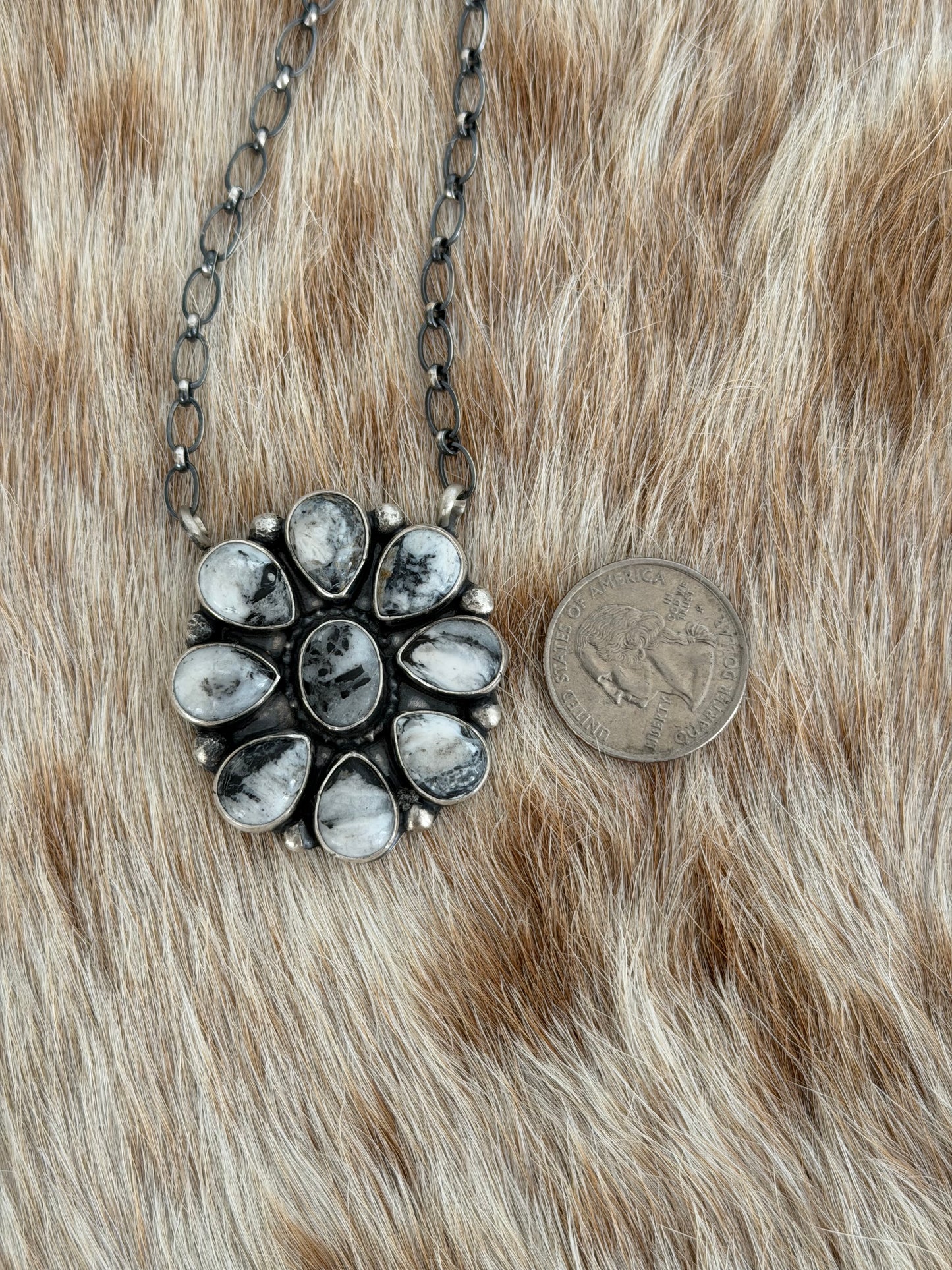 White Buffalo Cluster Necklace