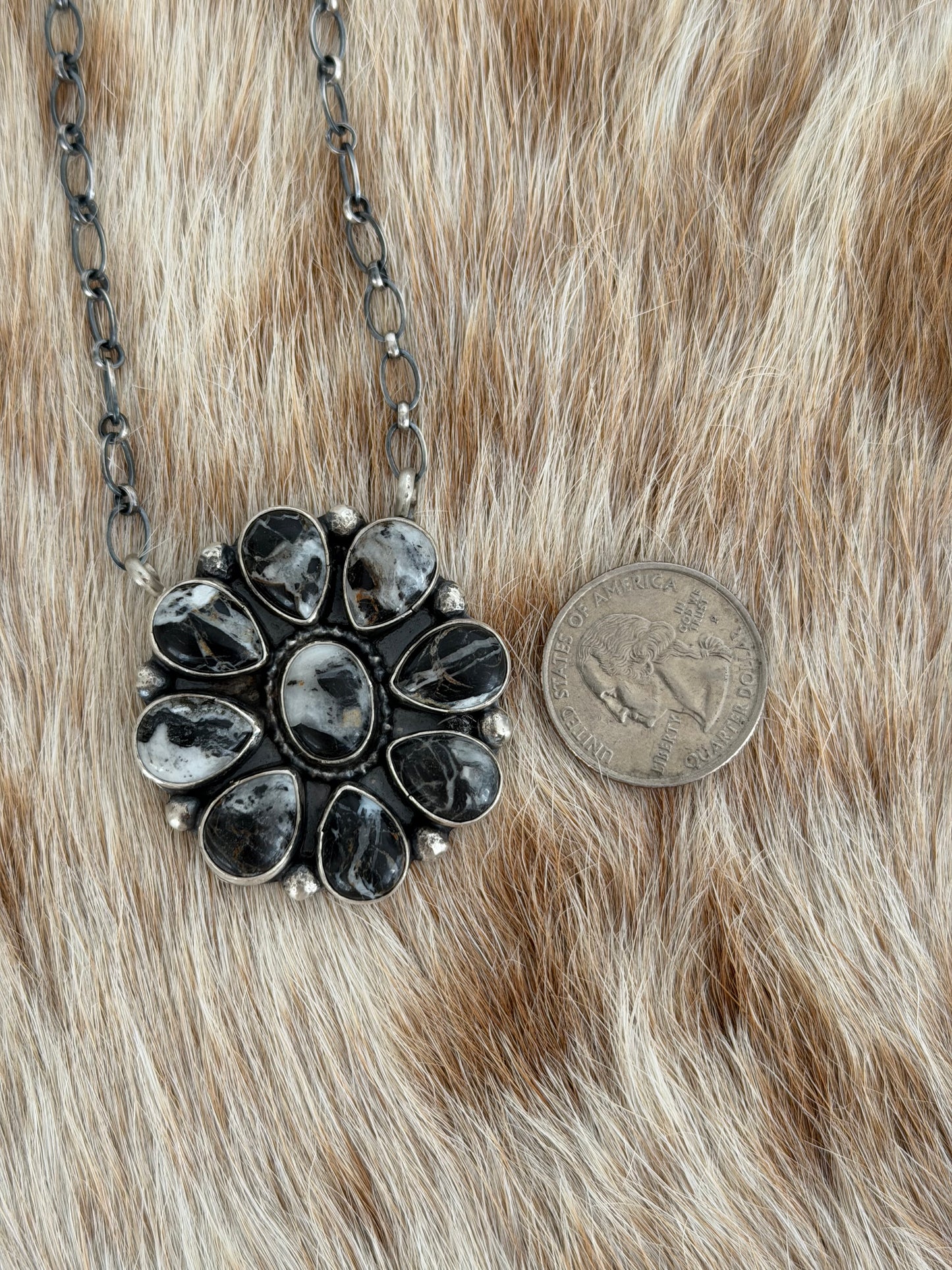 White Buffalo Cluster Necklace