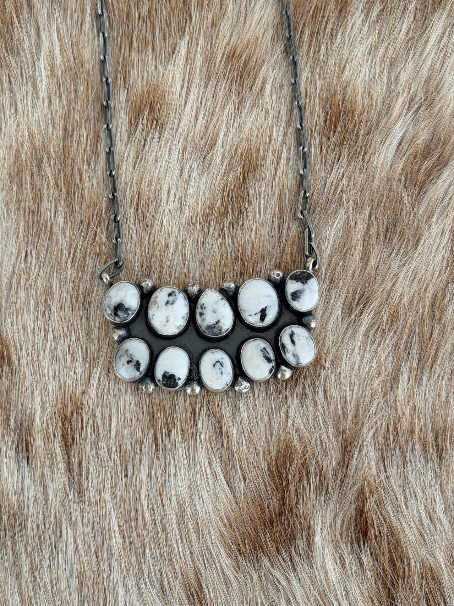 White Buffalo Cluster Necklace