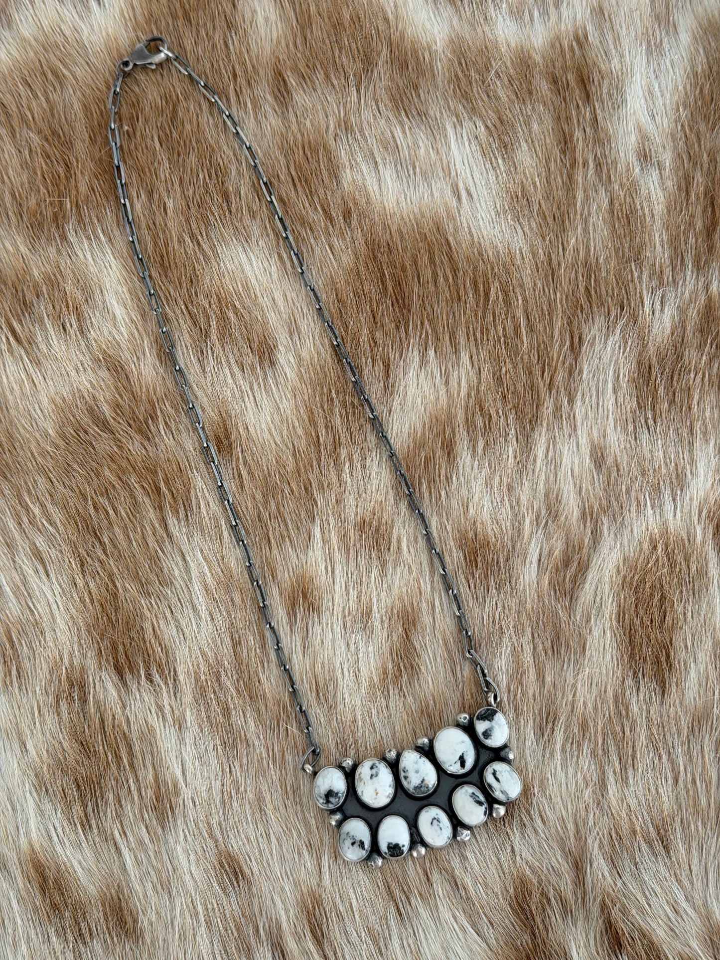White Buffalo Cluster Necklace