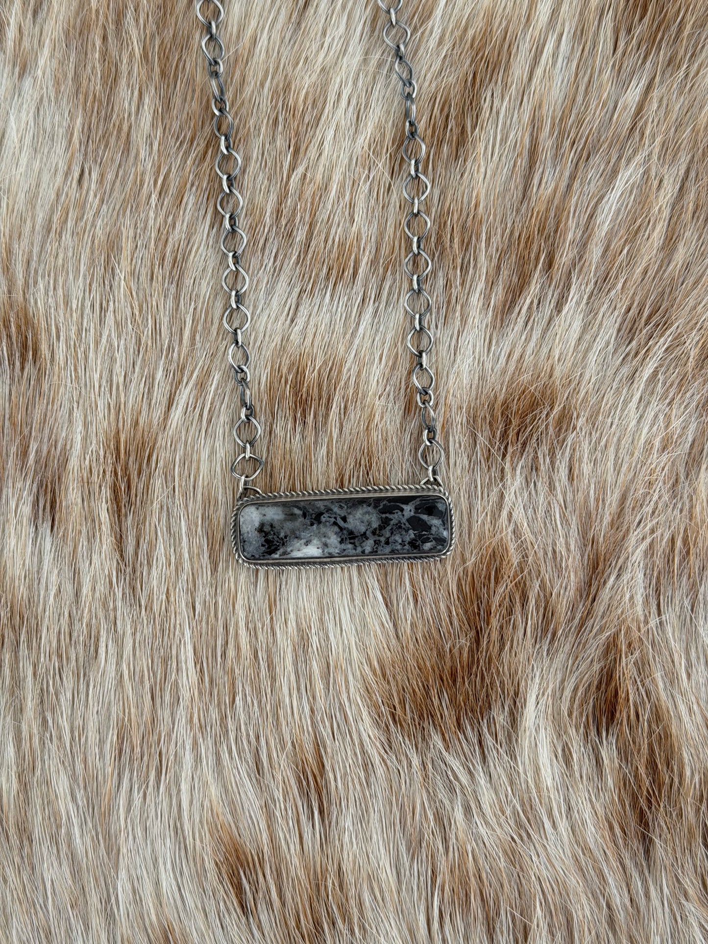 White Buffalo Bar Necklace