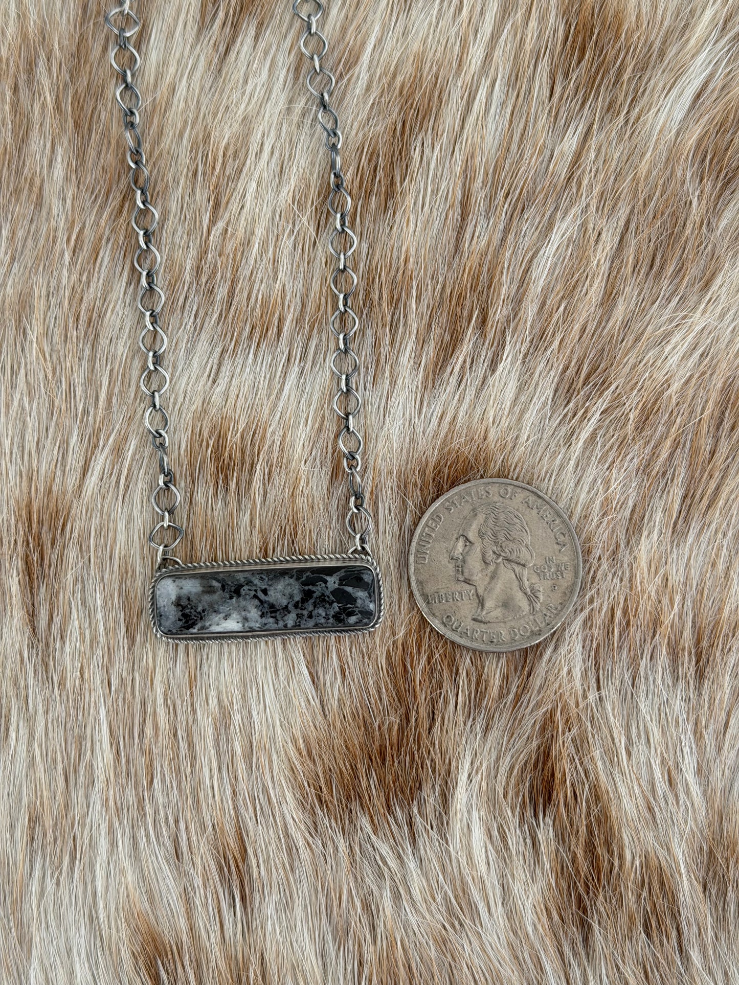 White Buffalo Bar Necklace