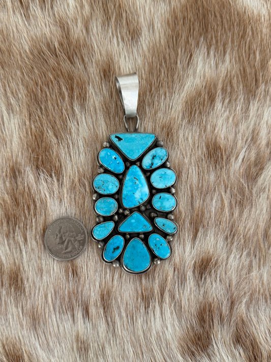 HUGE Turquoise Cluster Pendant