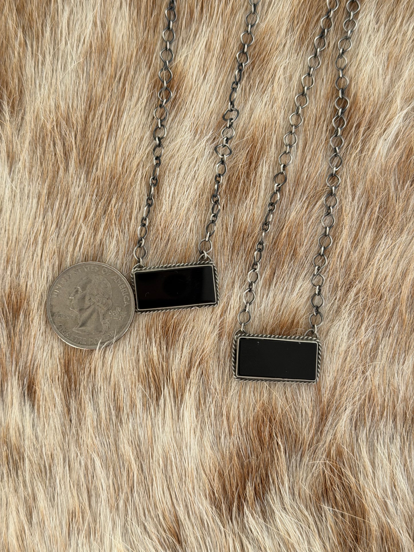 Black Onyx Bar Necklace