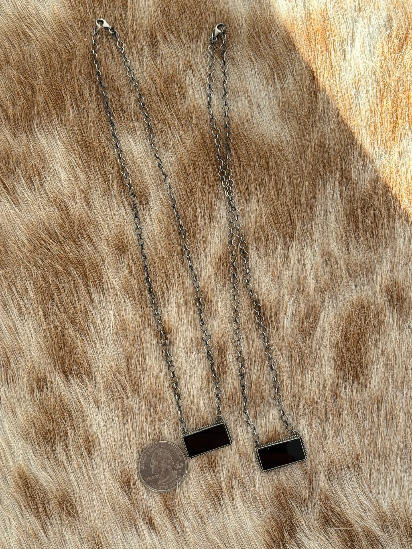 Black Onyx Bar Necklace