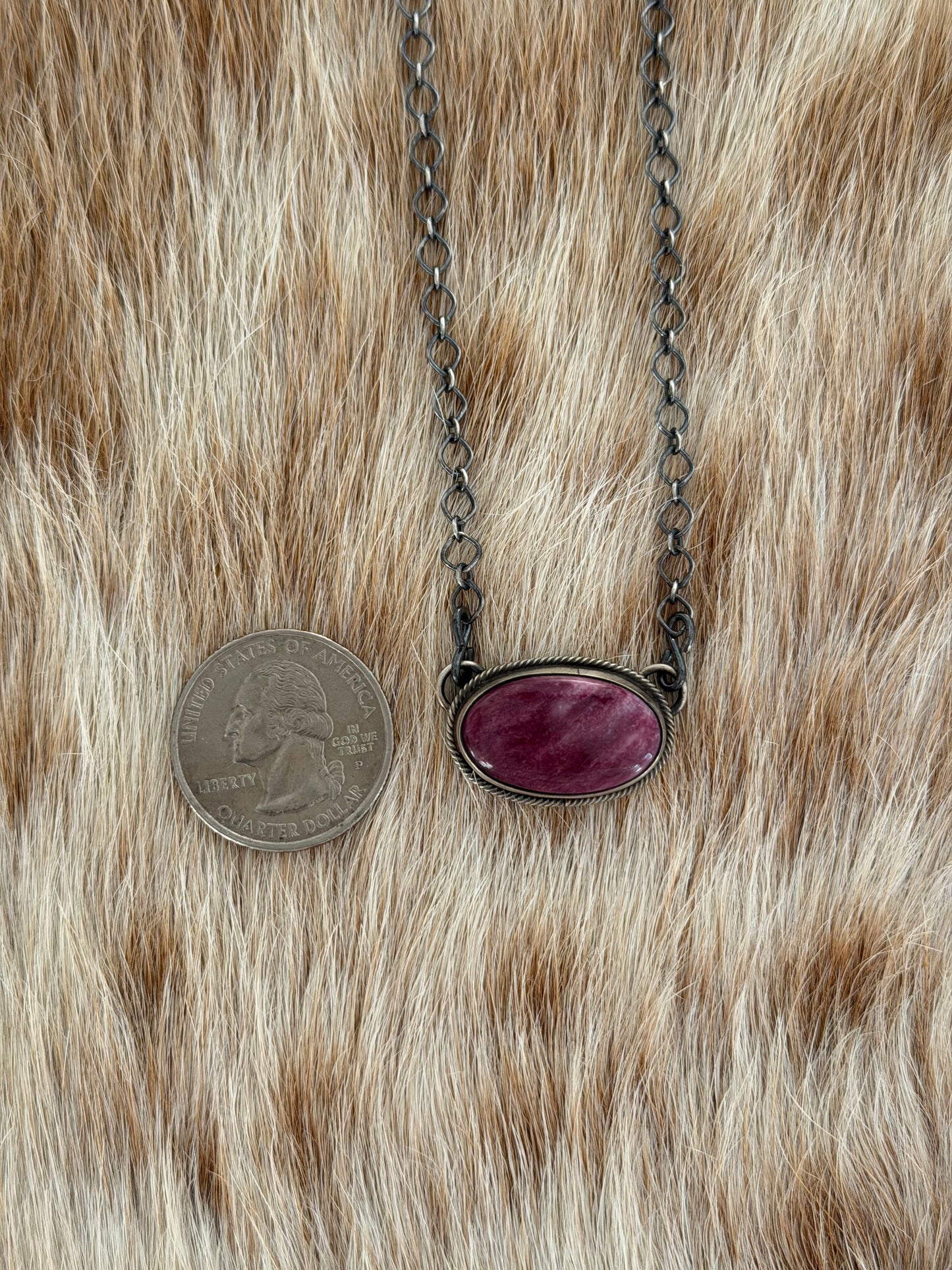 Purple Spiny Oyster Shell Bar Necklace