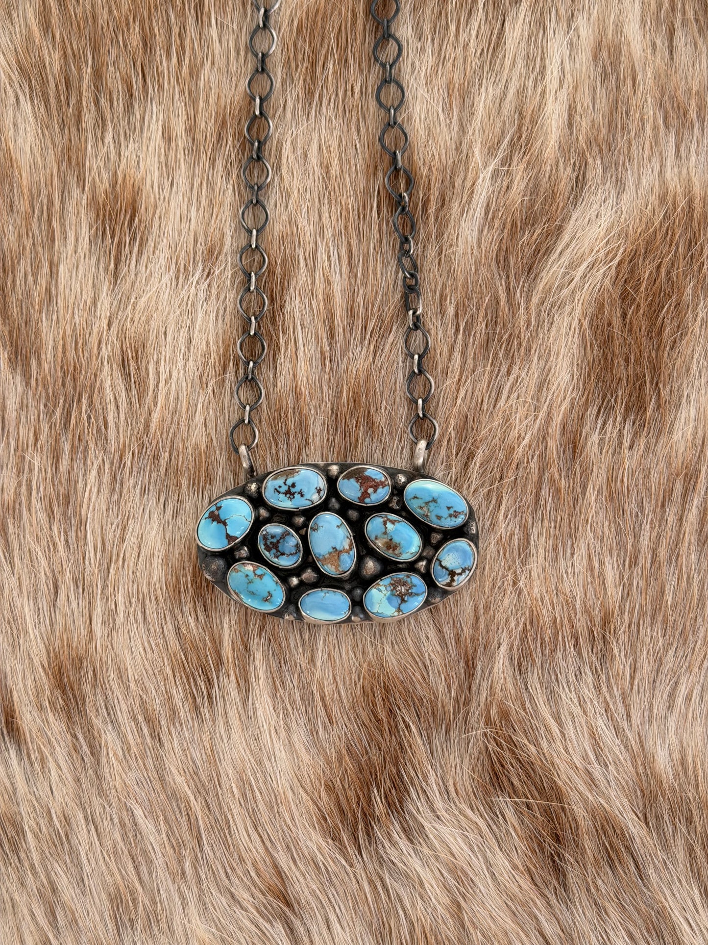 Golden Hills Turquoise Cluster Bar Necklace