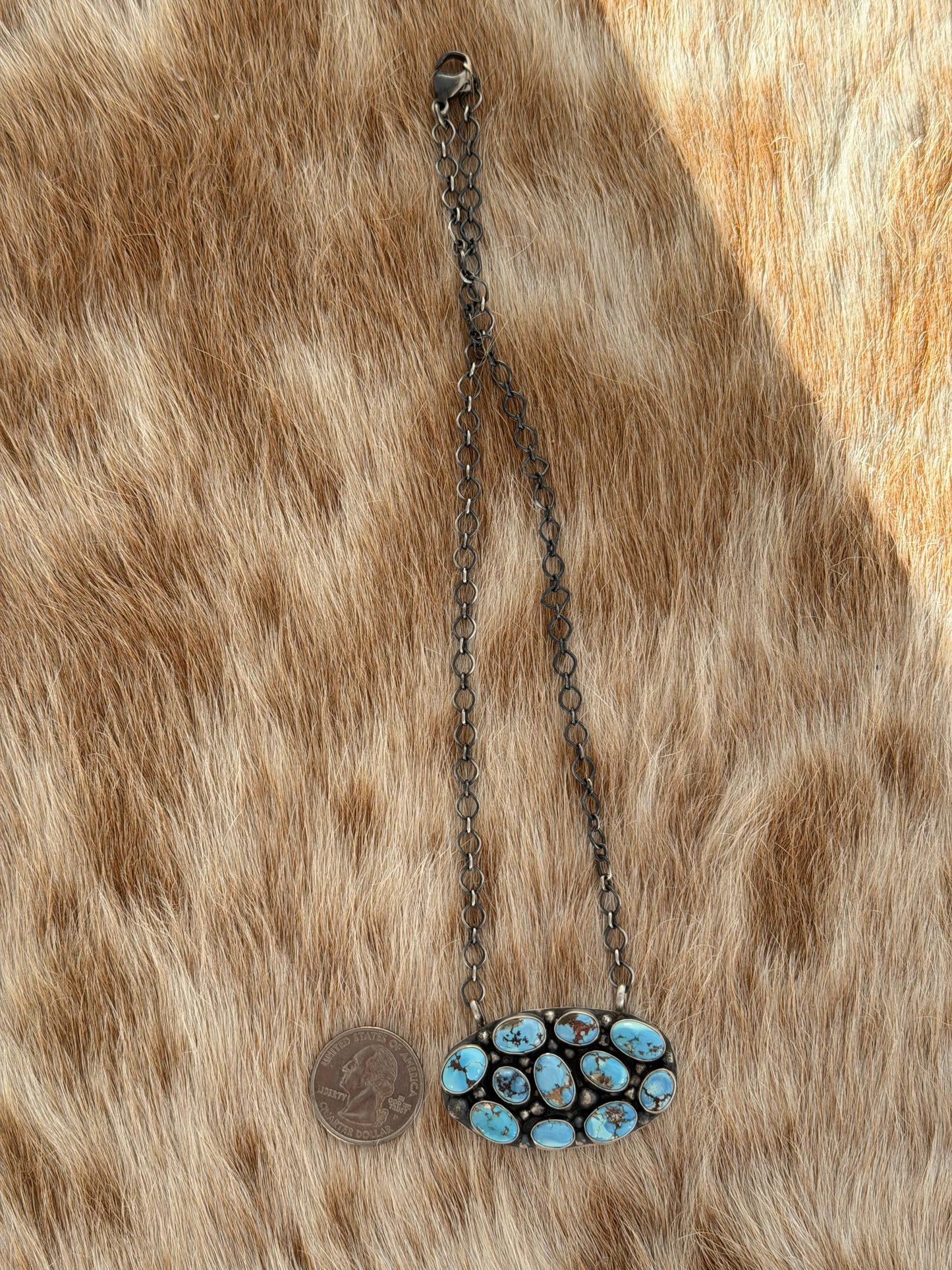 Golden Hills Turquoise Cluster Bar Necklace
