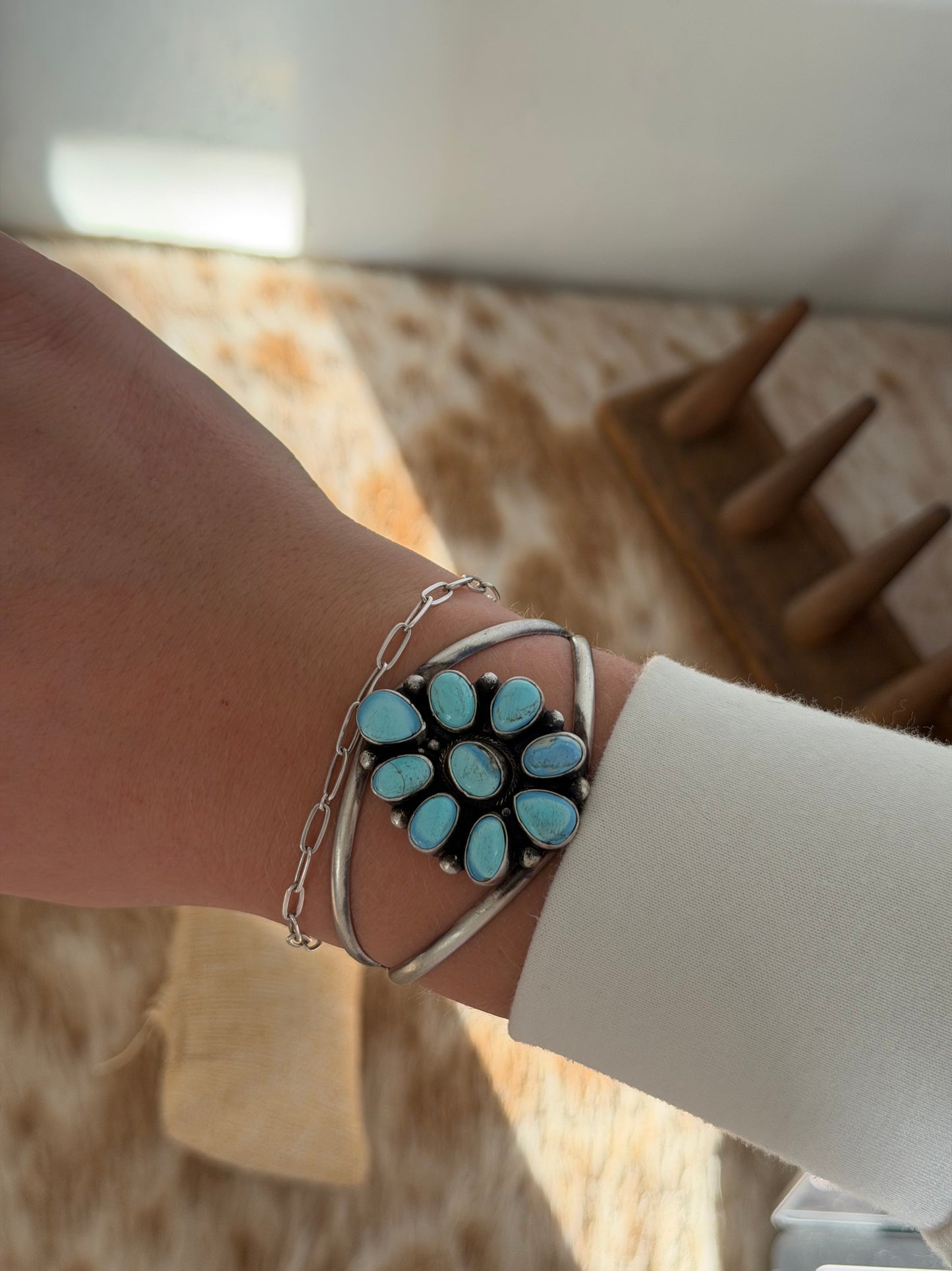 Golden Hills Turquoise Cluster Cuff