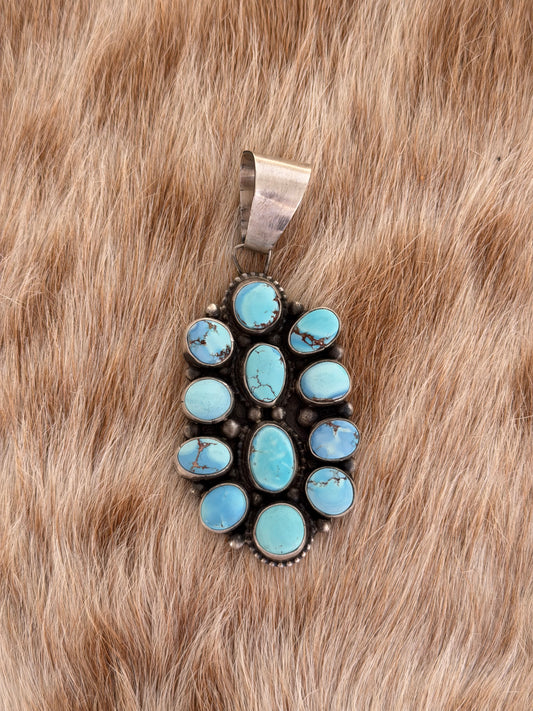 Golden Hills Turquoise Cluster Pendant