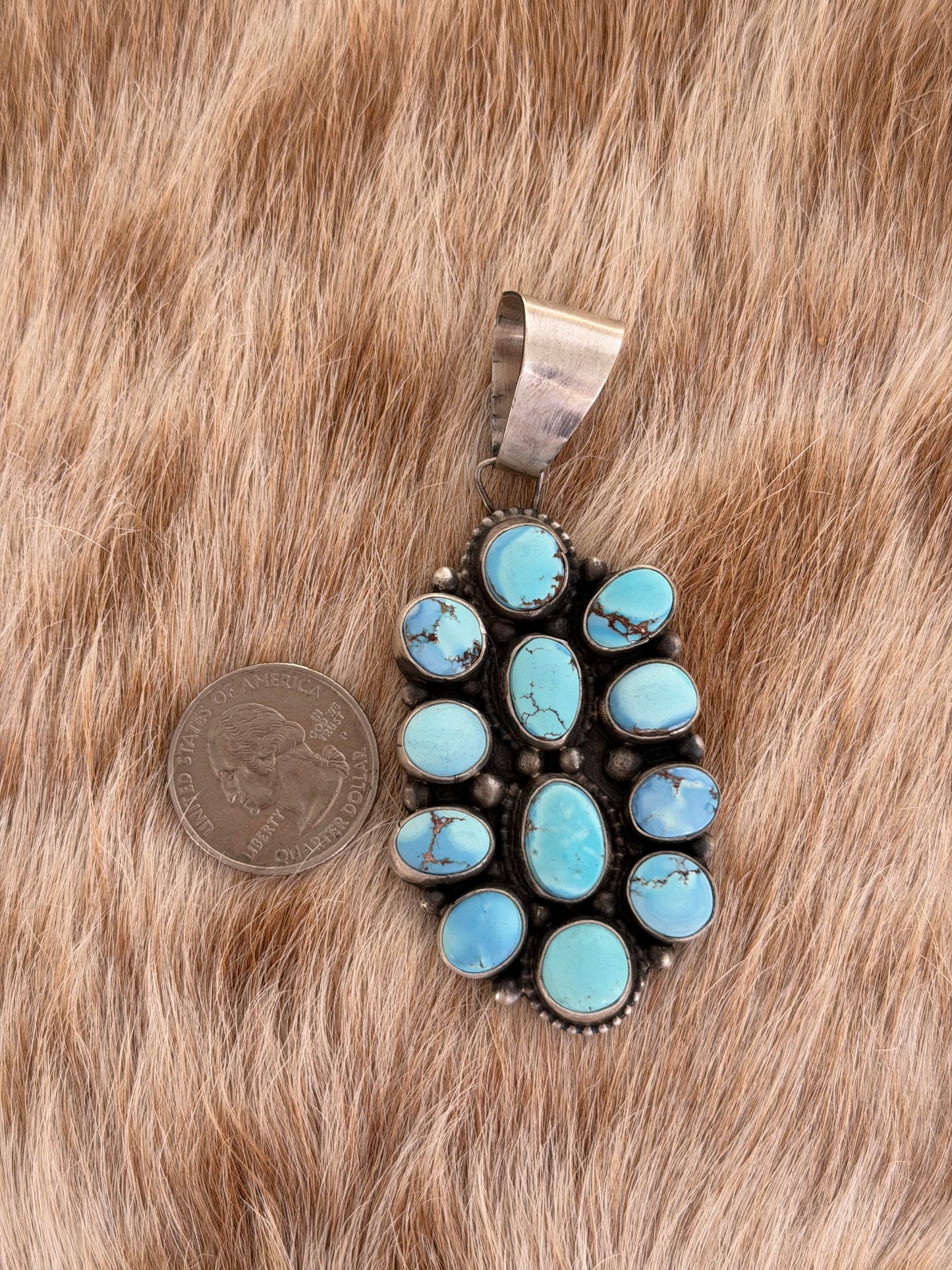 Golden Hills Turquoise Cluster Pendant