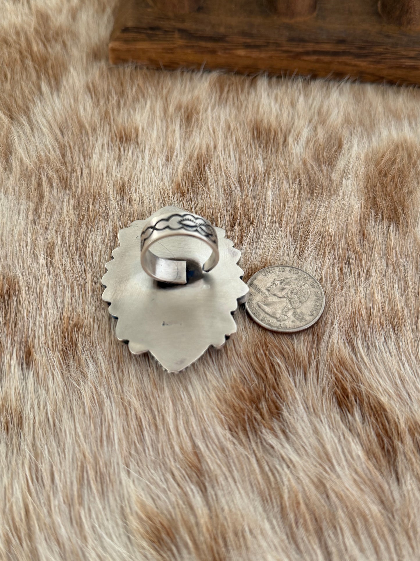 LARGE Adjustable Turquoise Cluster Ring