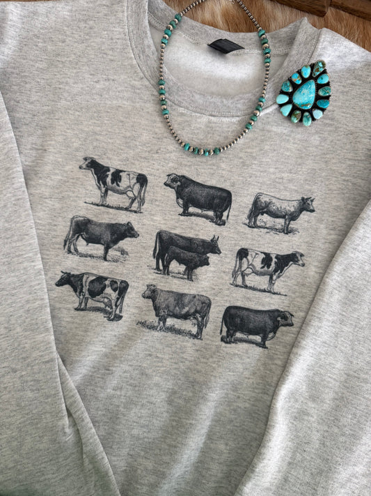 Cattle Breeds Crewneck