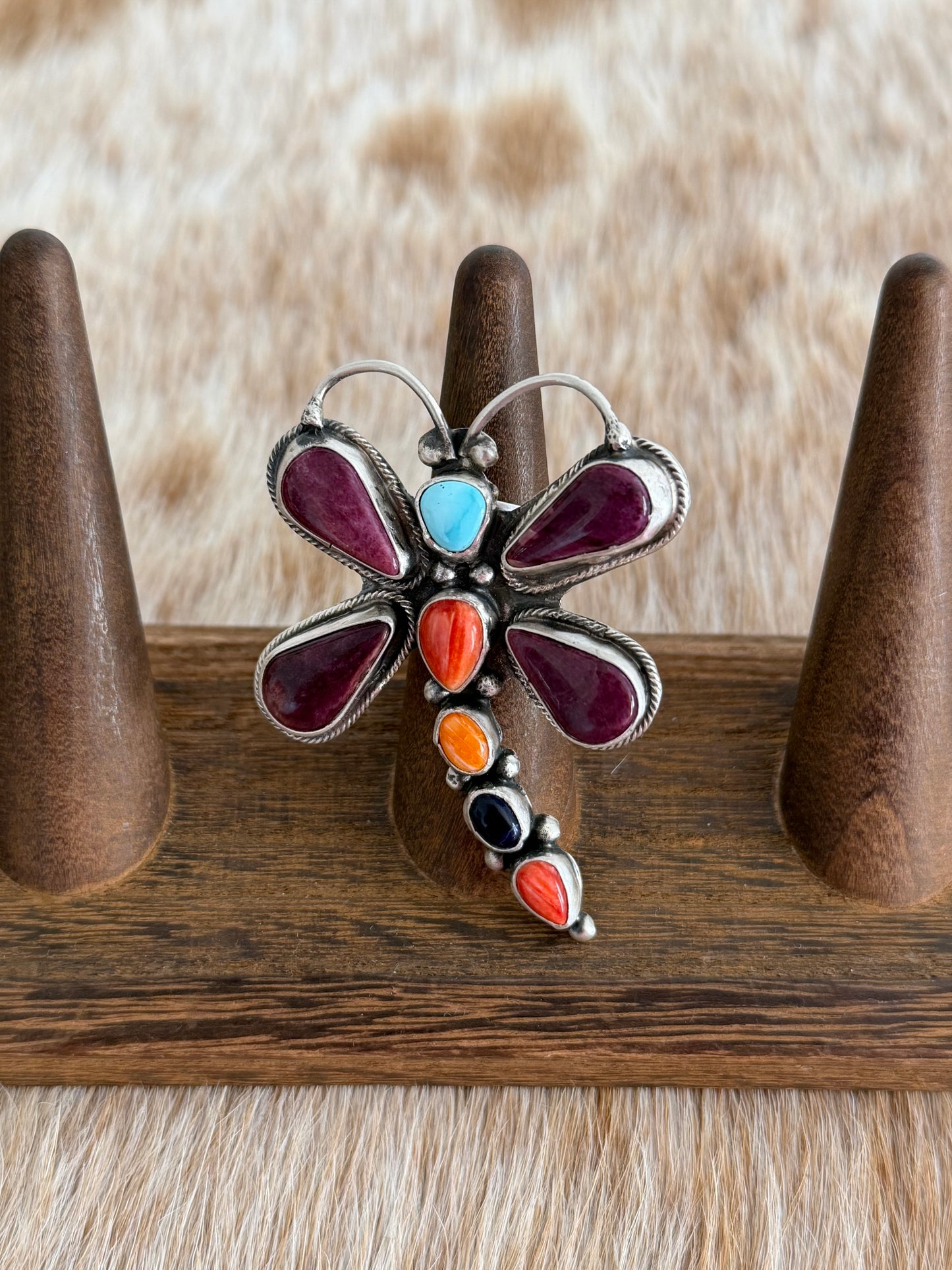 Size 7.5 Multicolor Dragonfly Ring