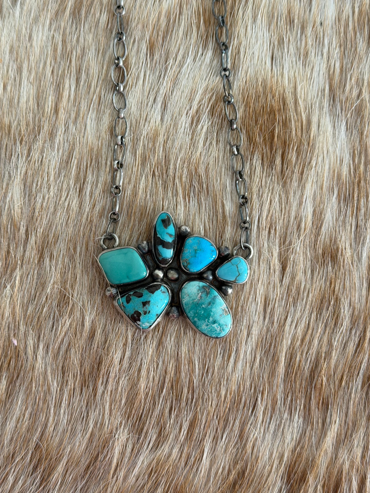Turquoise Cluster Necklace