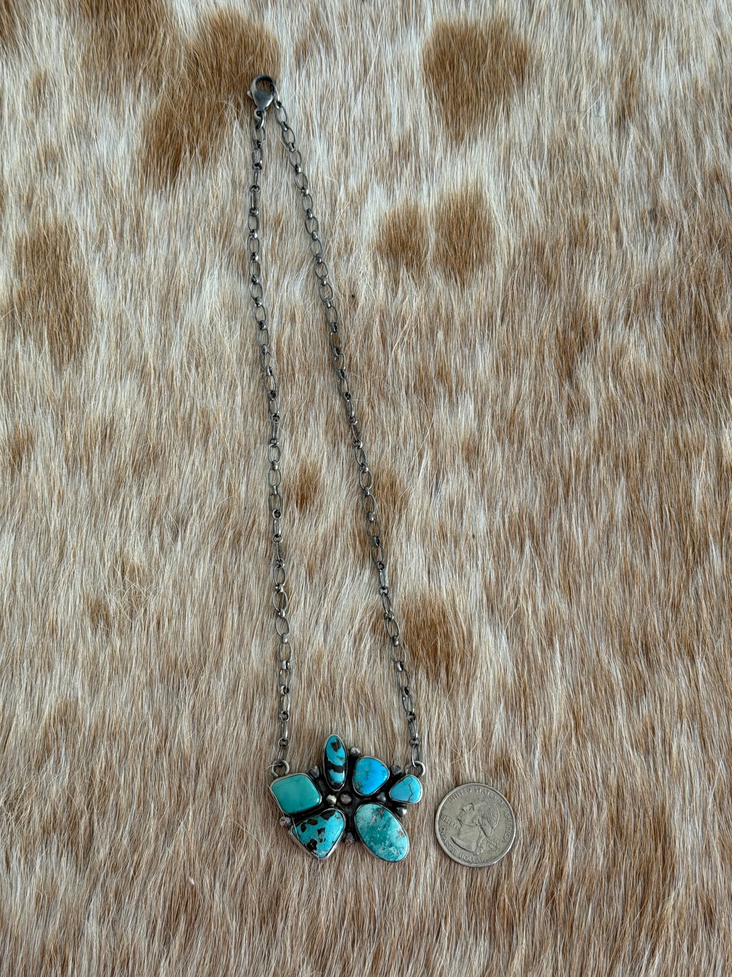 Turquoise Cluster Necklace