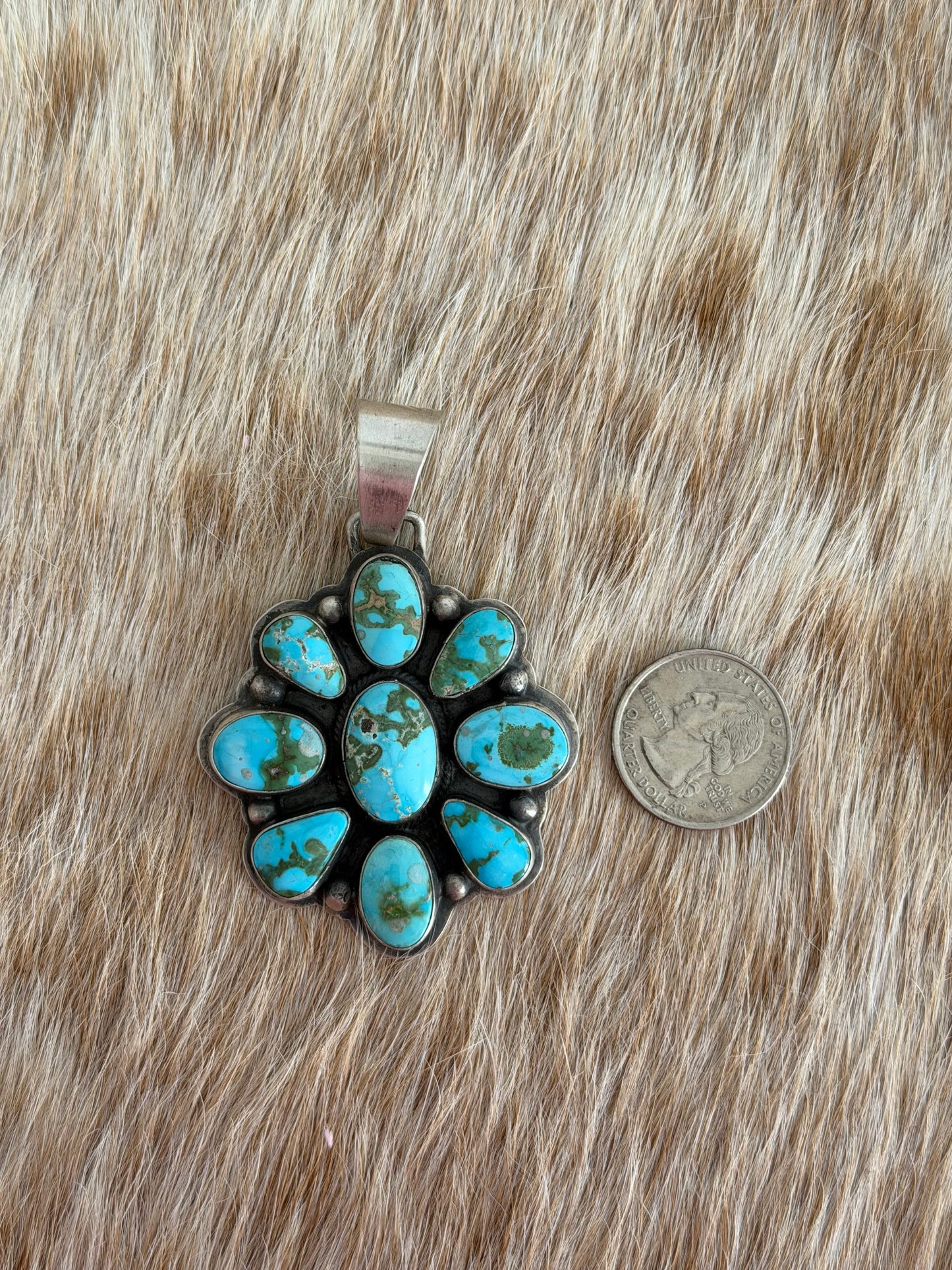 Sonoran Gold Turquoise Cluster Pendant
