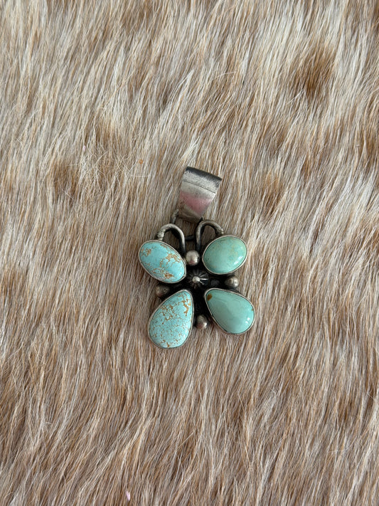 Turquoise Butterfly Cluster Pendant