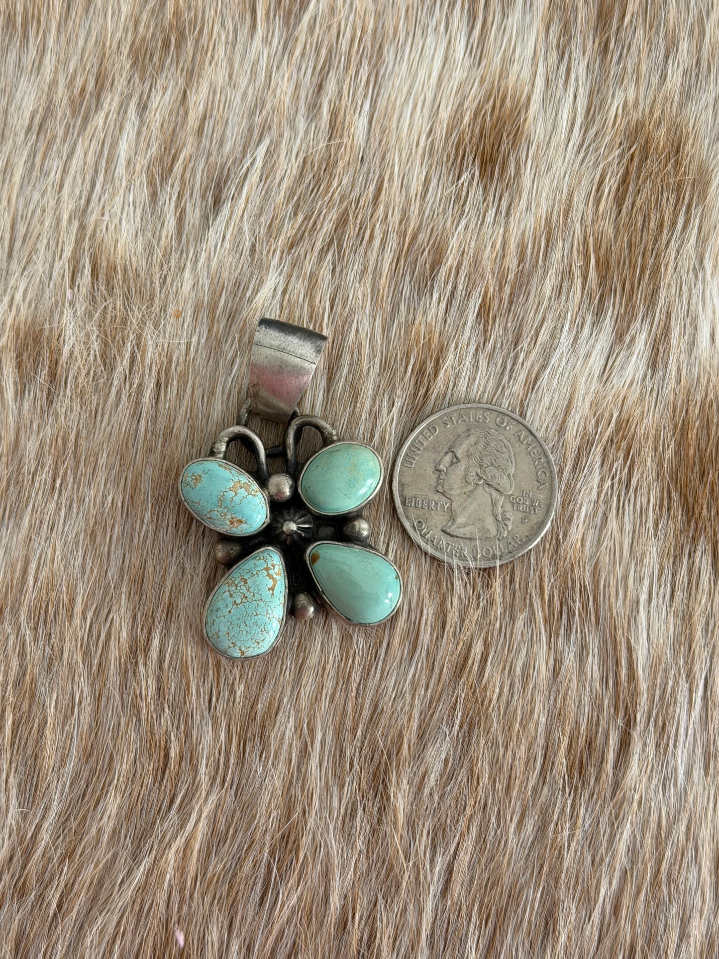 Turquoise Butterfly Cluster Pendant