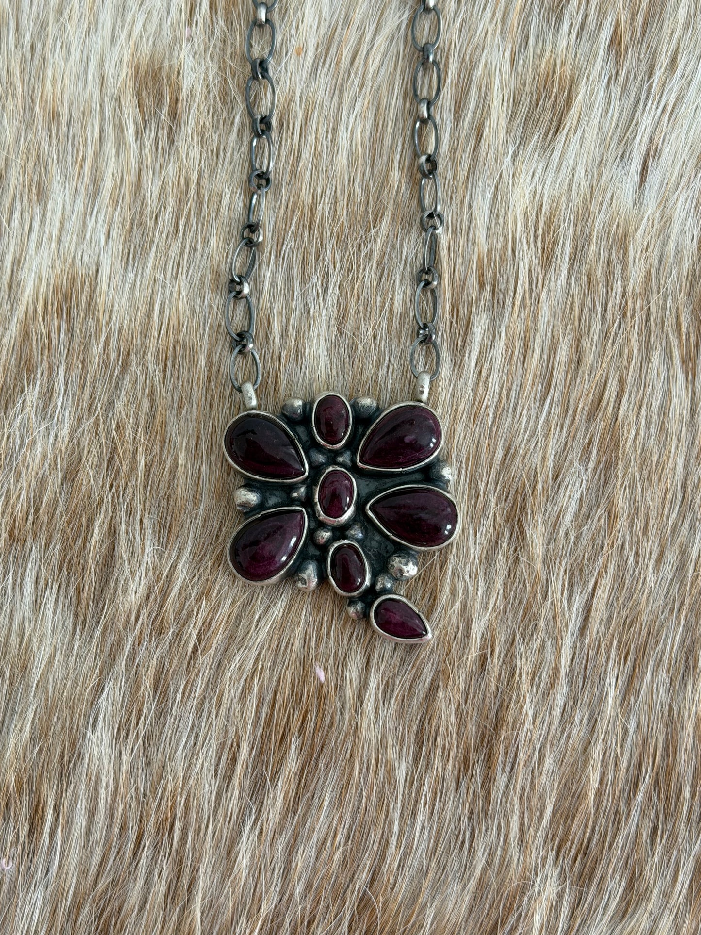 Purple Spiny Oyster Shell Dragonfly Necklace