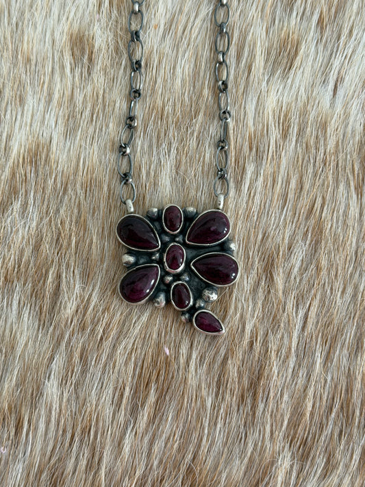 Purple Spiny Oyster Shell Dragonfly Necklace