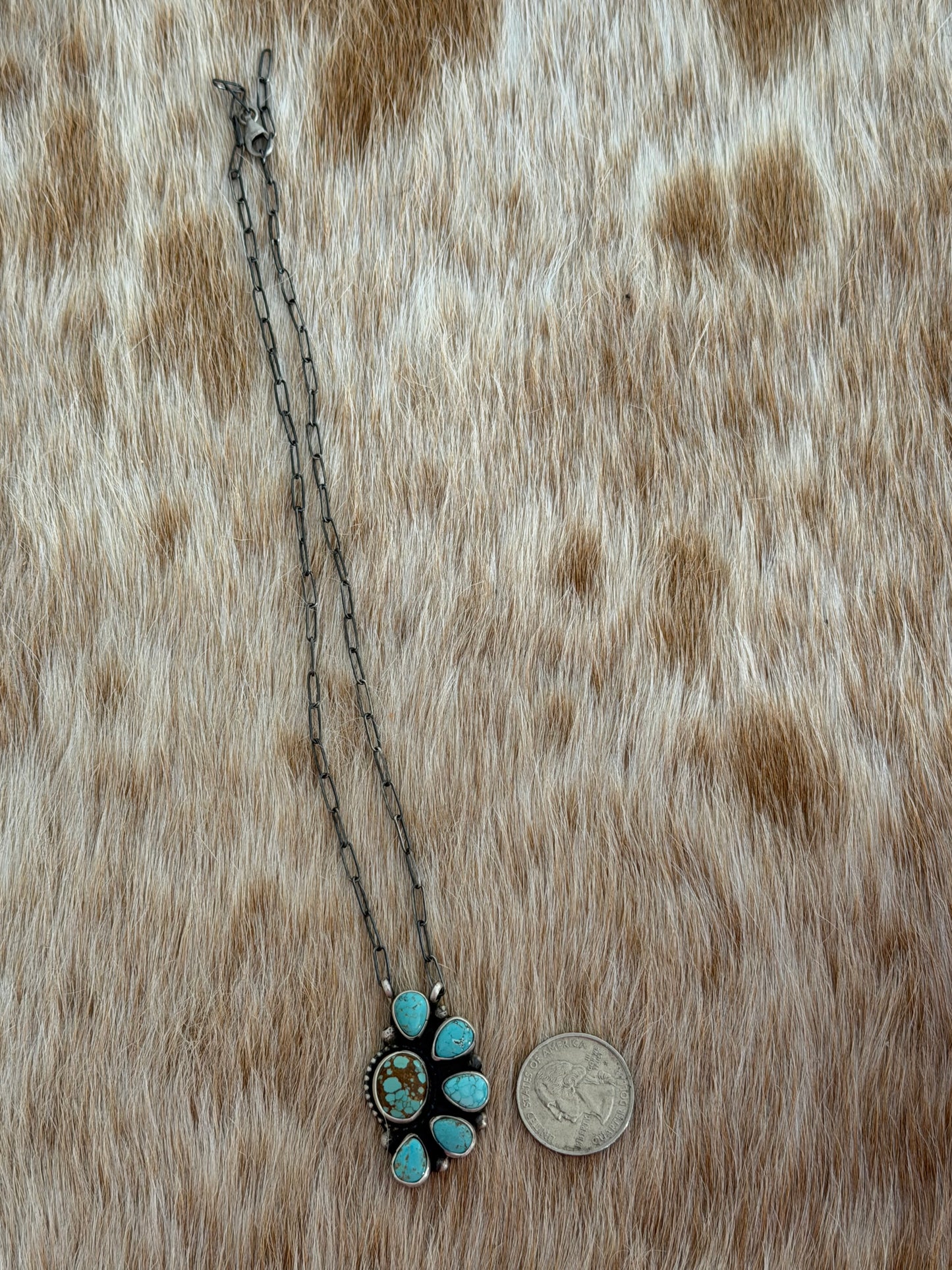 Turquoise Half Cluster Necklace