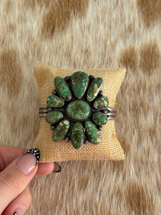 LARGE Sonoran Gold Turquoise Cluster Cuff