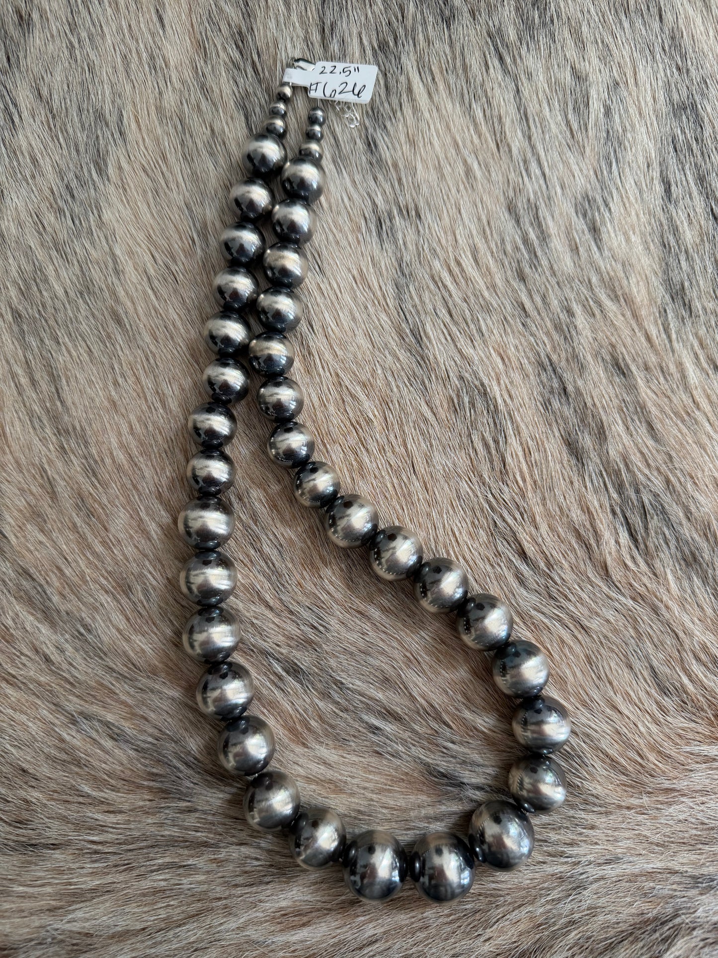 22.5" 14-18mm Graduated Sterling Pearl Necklace