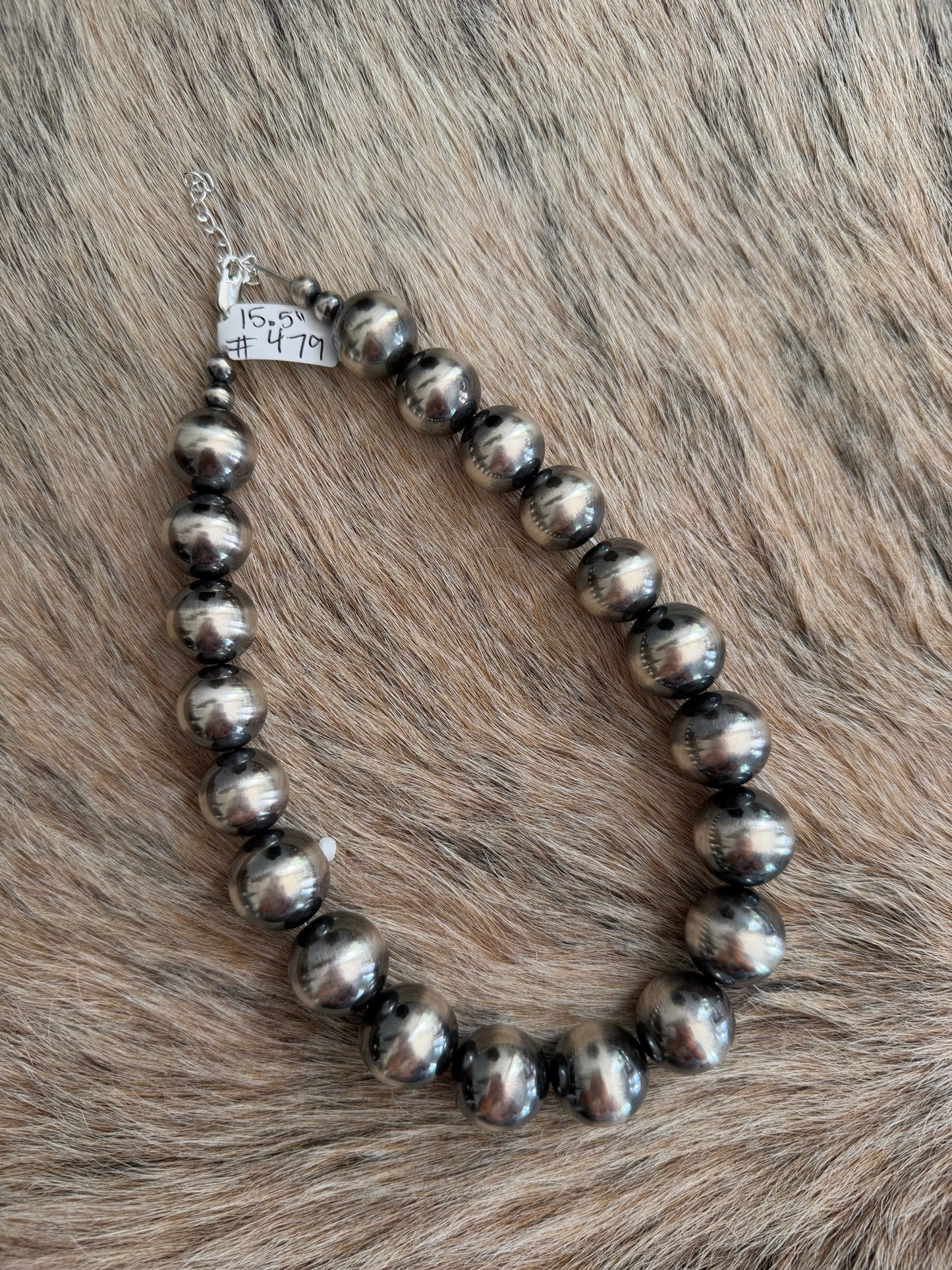 15.5" 16-18mm Graduated Sterling Pearl Necklace