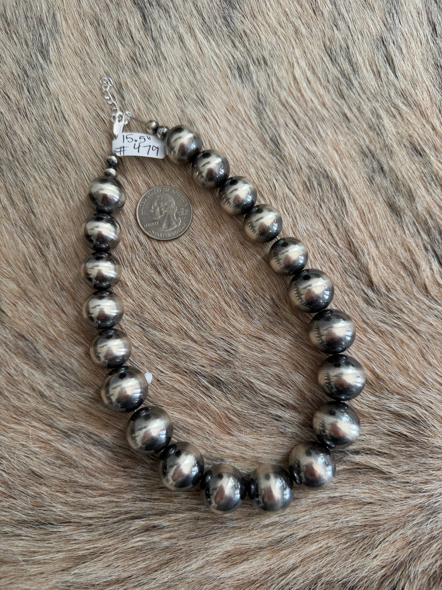 15.5" 16-18mm Graduated Sterling Pearl Necklace