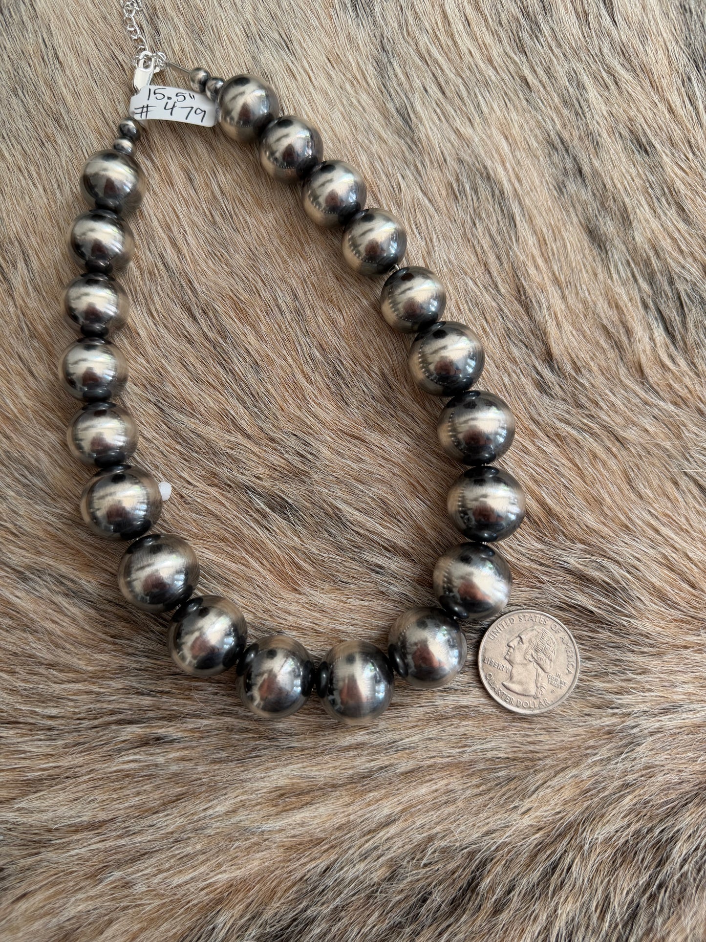 15.5" 16-18mm Graduated Sterling Pearl Necklace
