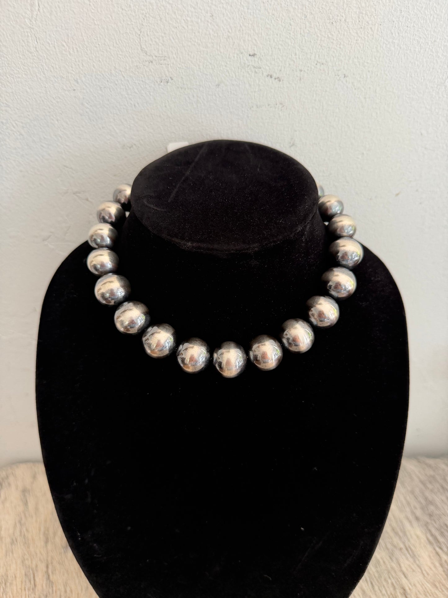 15.5" 16-18mm Graduated Sterling Pearl Necklace