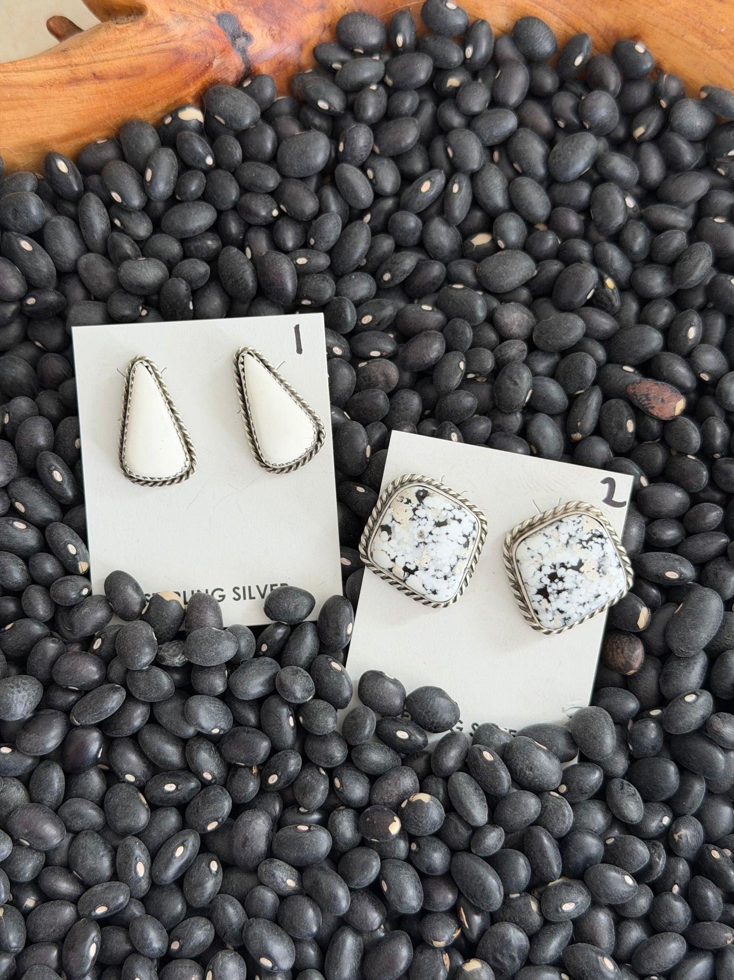 White Buffalo Stud Earrings