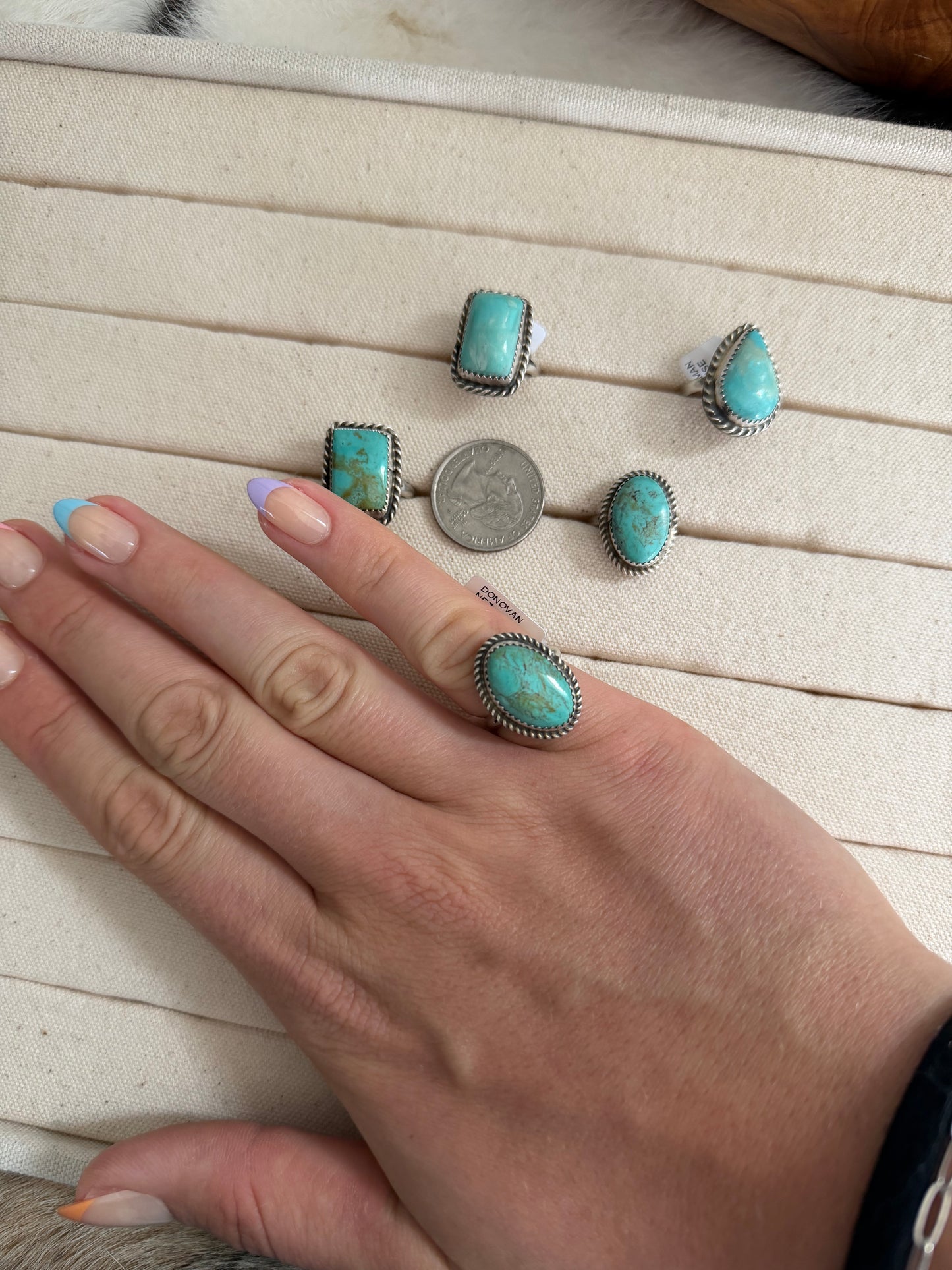 Adjustable Kingman Turquoise Ring