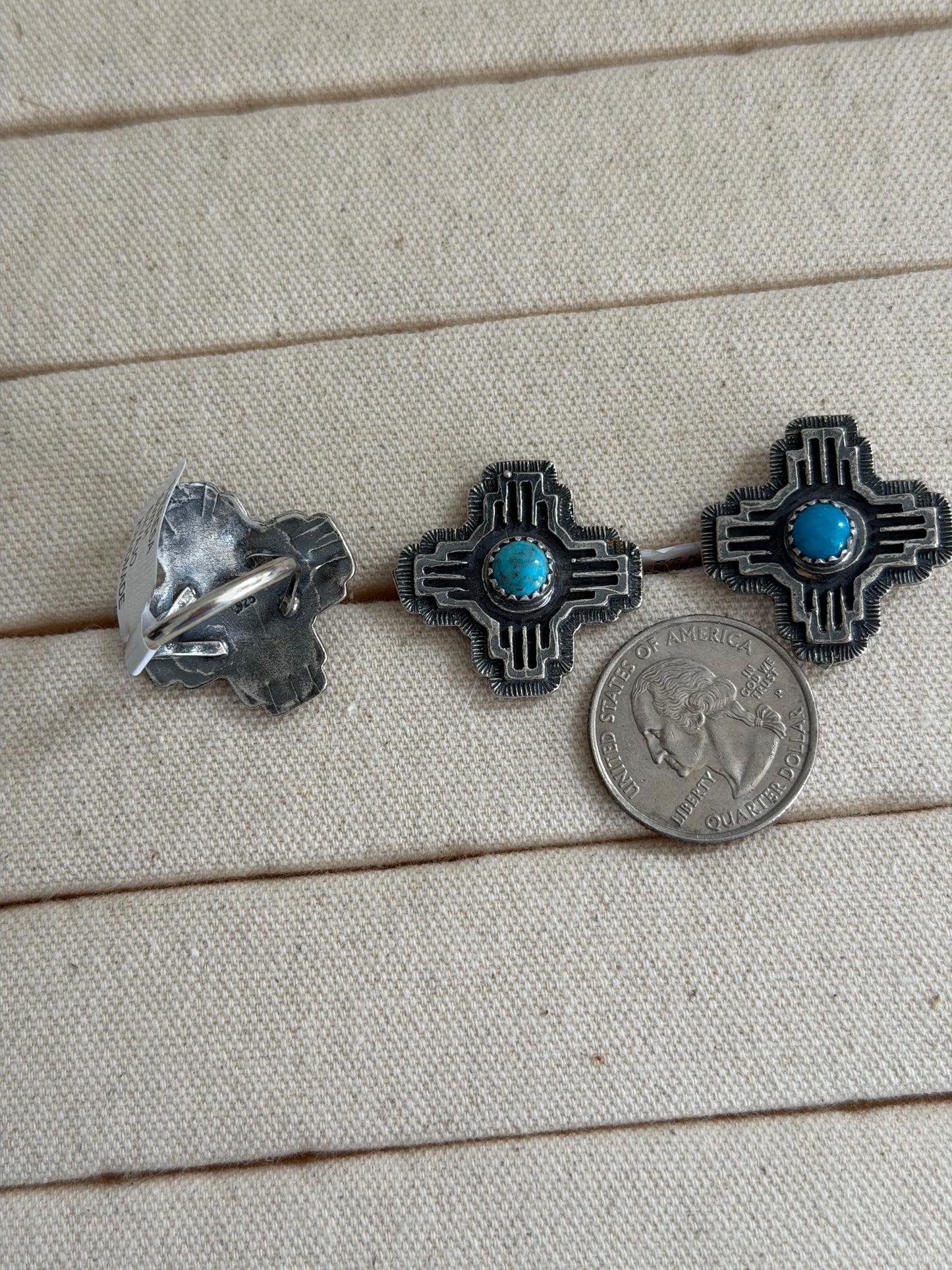 Size 6.5 Kingman Turquoise Zia Ring