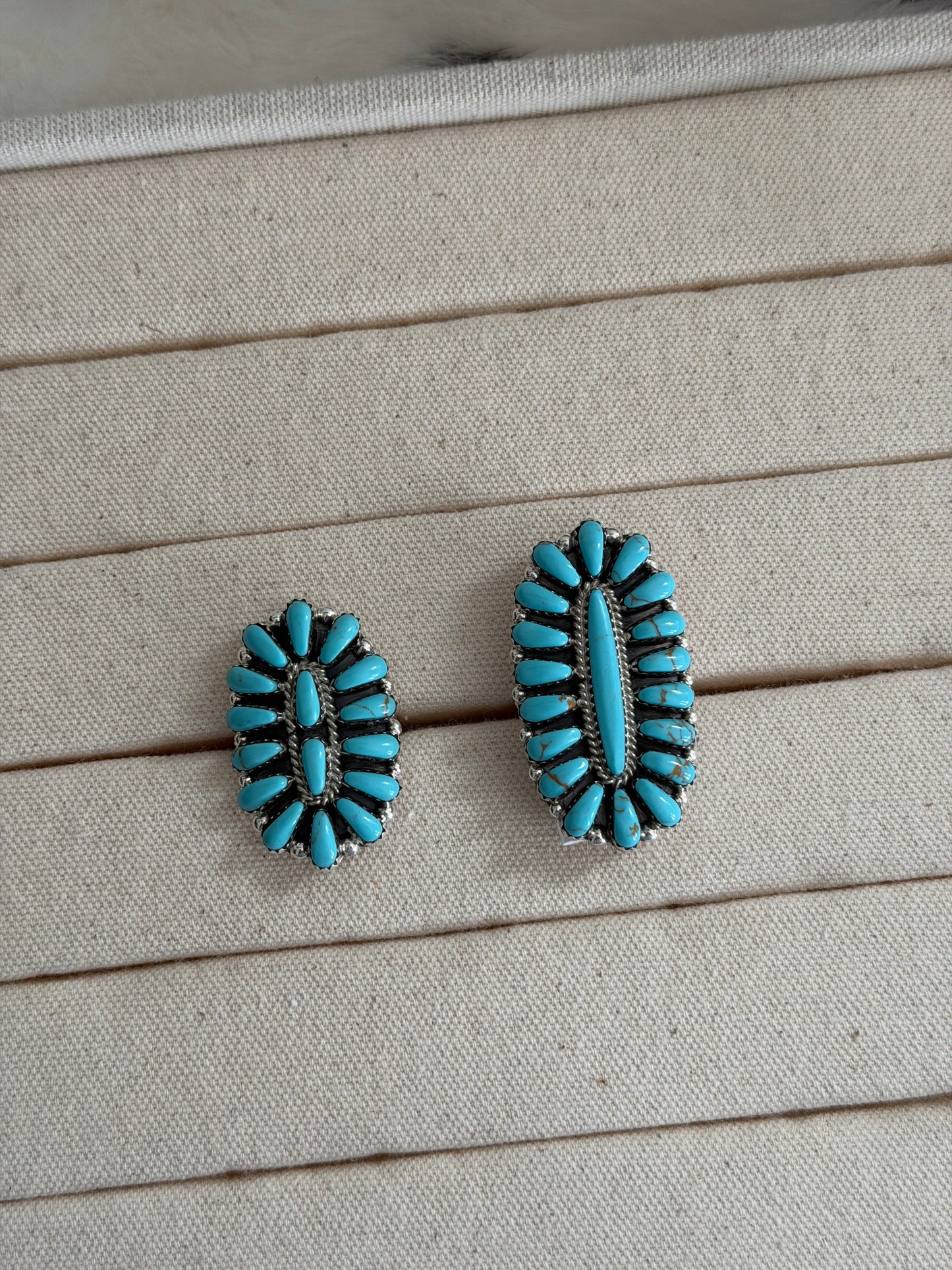 Size 9 Kingman Turquoise Cluster Ring
