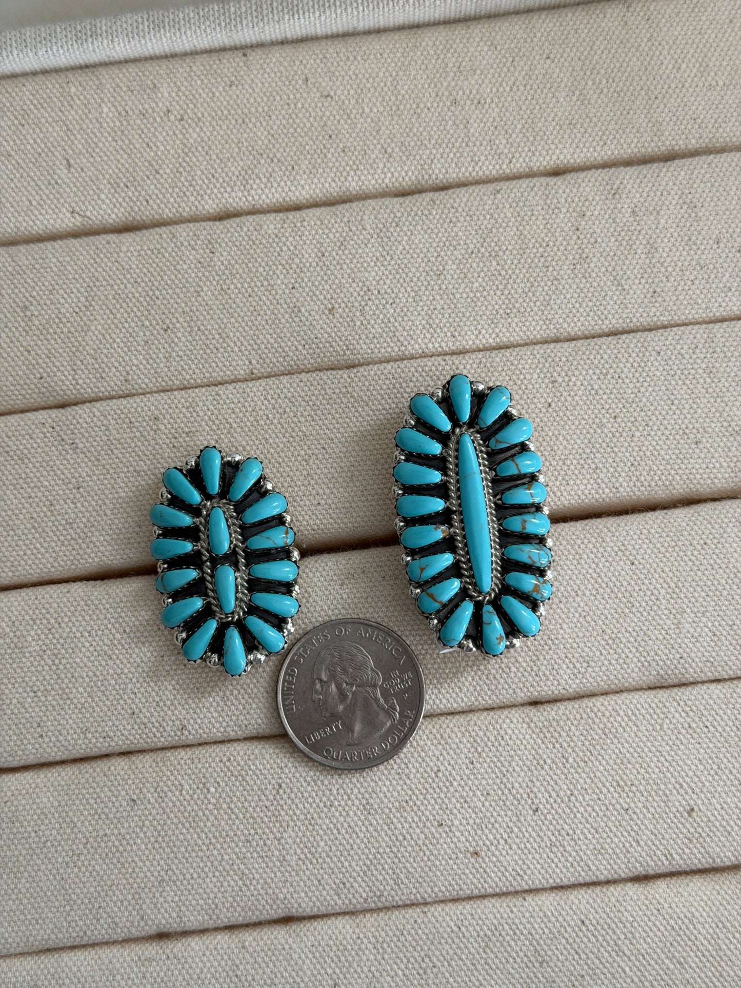 Size 9 Kingman Turquoise Cluster Ring