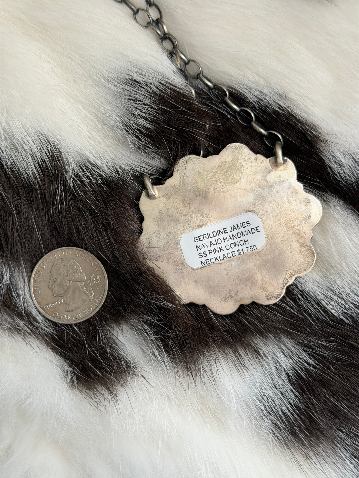 Large Pink Conch Cluster Necklace