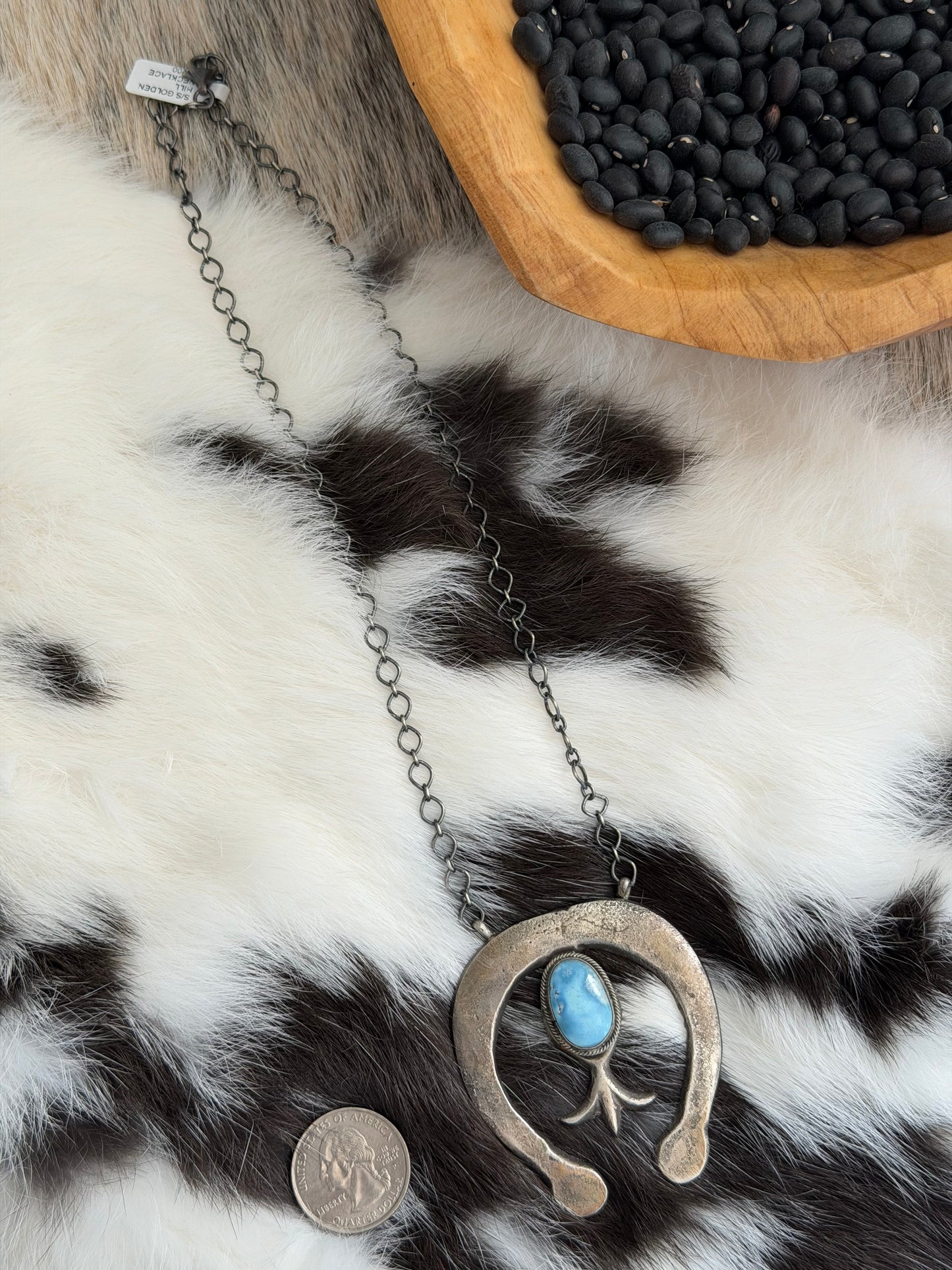 Large Golden Hills Turquoise Naja Necklace