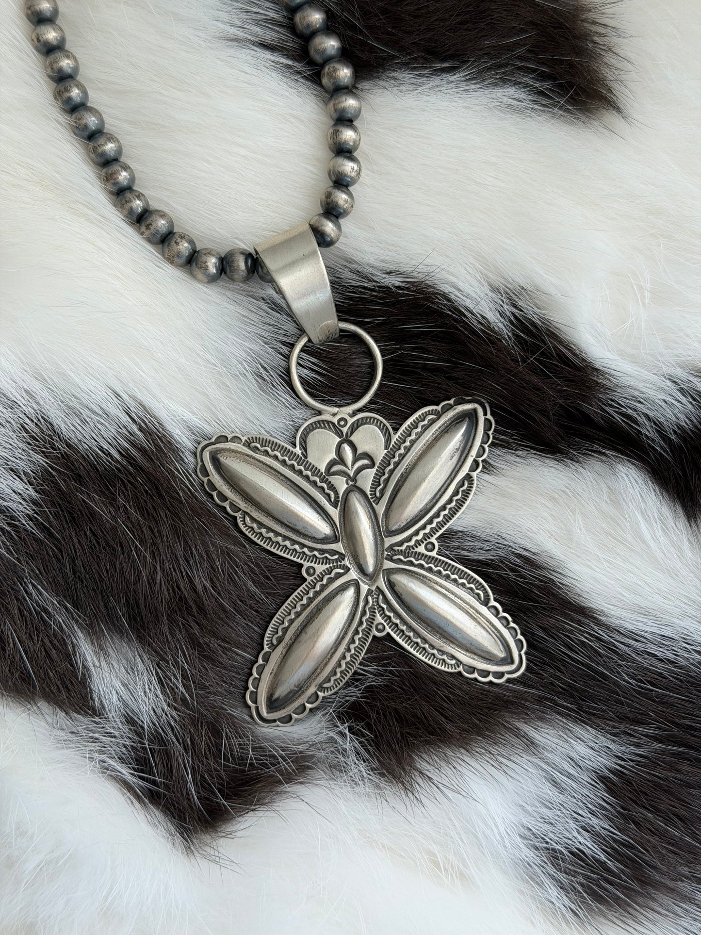6mm 18" Sterling Pearl Necklace with Sterling Silver Butterfly Pendant