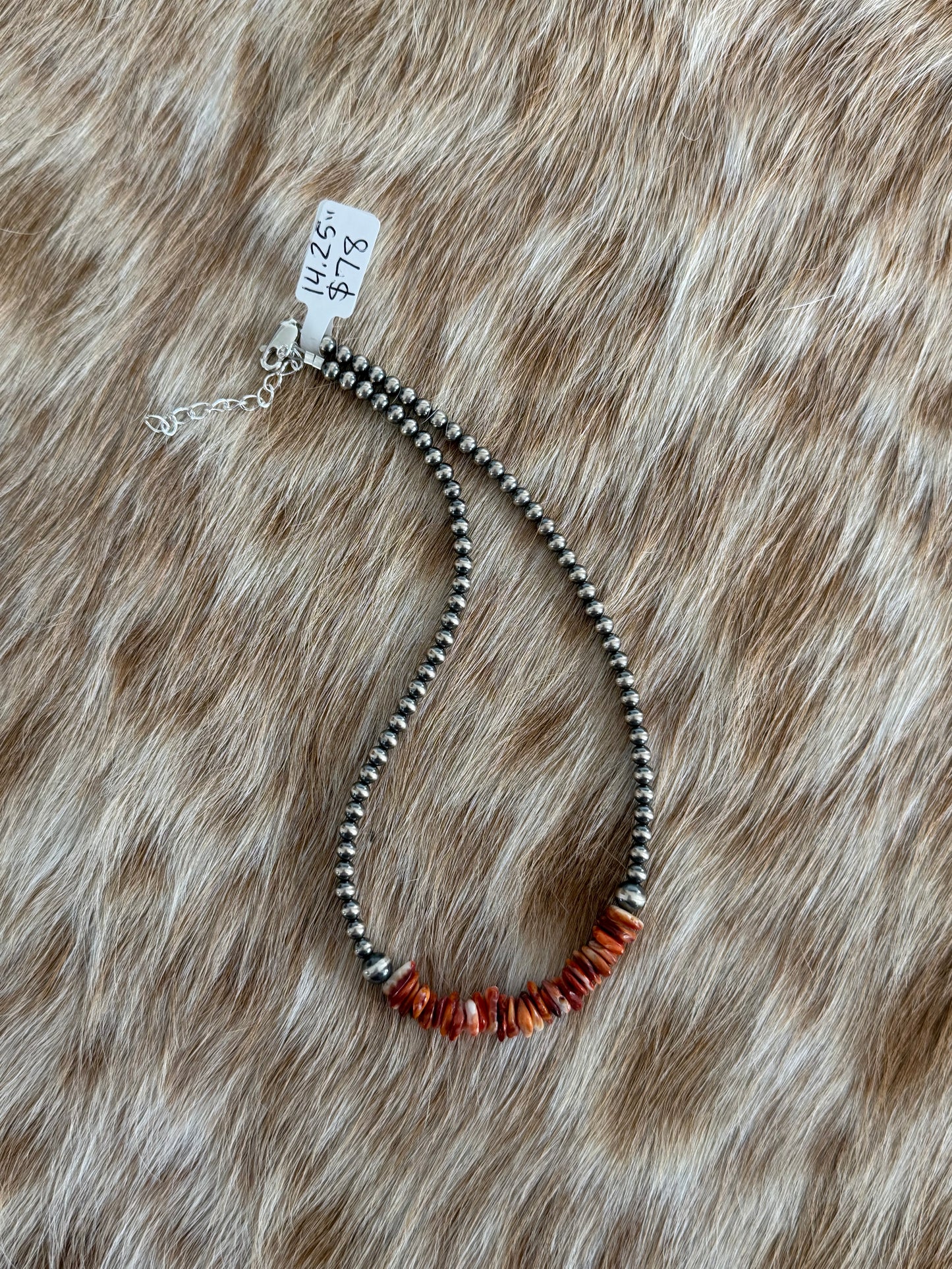 14.25" Red Spiny Necklace