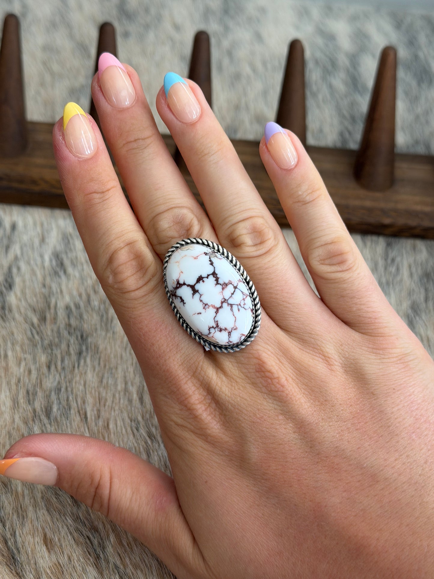 Large Adjustable Size 9+ Wild Horse Ring